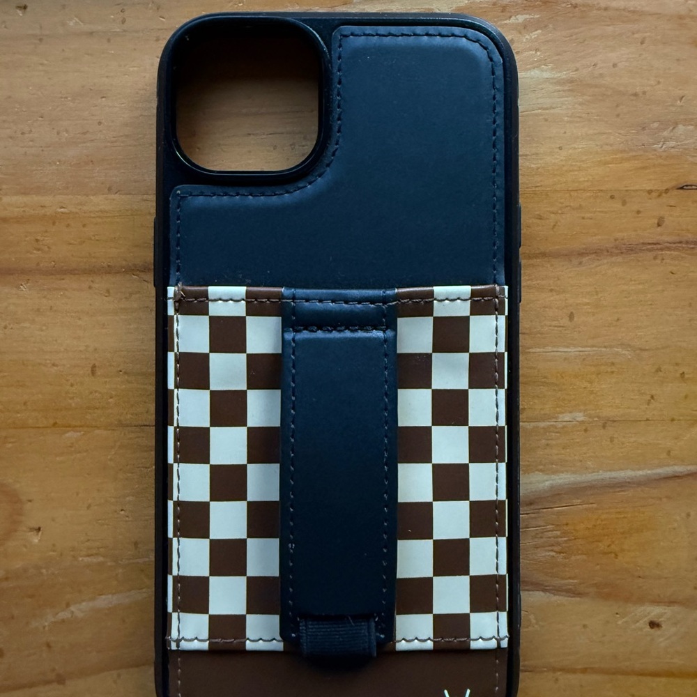 Checkered Phone Case with Card Holder